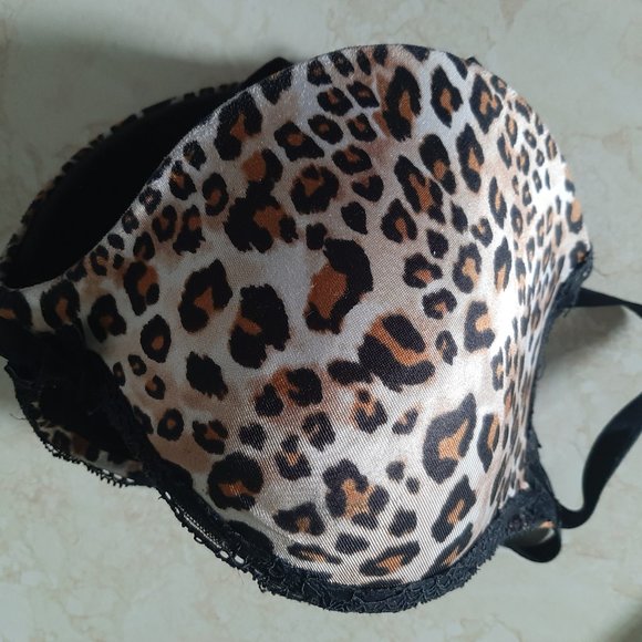 La Senza Leopard Print Bra with Black Lace 36D - Picture 3 of 6